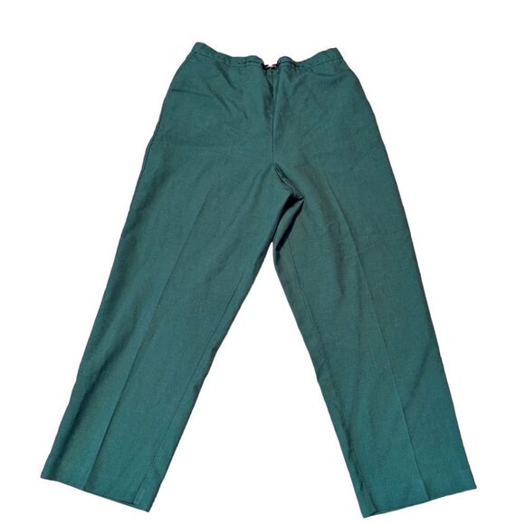 🛍️ ALFRED DUNNER BUSINESS CASUAL GREEN PANTS SIZE 14 - Picture 1 of 3